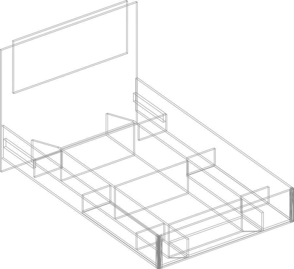 Кровать 1200 "Милана" без основания (гаскон пайн/белый лофт), ЛДСП, Велес