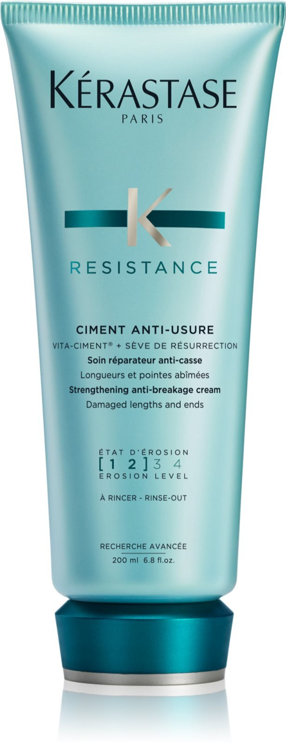Kerastase Resistance Ciment Anti-Usure - интенсивный уход за поврежденными и ослабленными волосами с секущимися кончиками /   200  ml  / GTIN 3474636397884