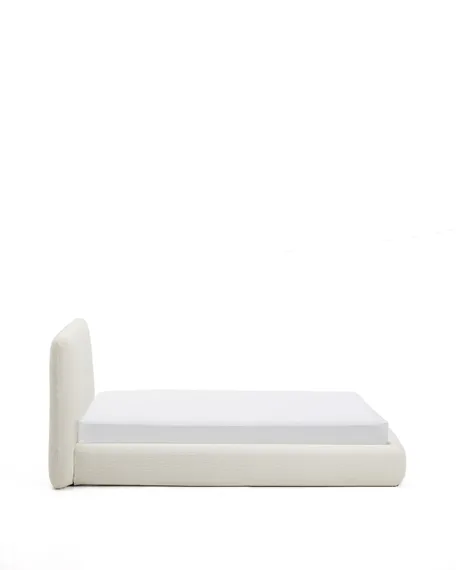 Кровать Martina со съемным чехлом из шенилла цвета экрю 90 x 200