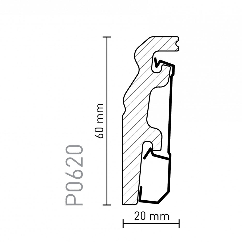 Плинтус Arbiton Vega P0620 Белый под покраску