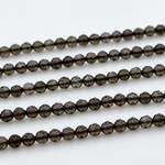 Дымчатый кварц граненый, диаметр 3-3,1 мм, цена за 63-64 шт (1/2 нити)