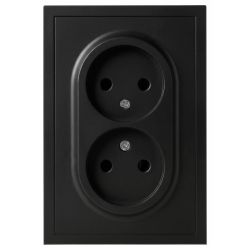 Розетка ЭРА Galaxy 15-2107-05 без заземления двойная 2X2P 16А-250В IP20 антрацит | Эра Galaxy
