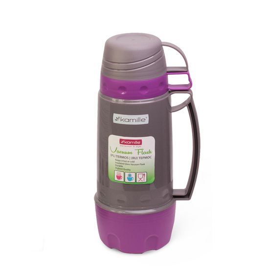 Термос 600 мл пластиковый со стеклянной колбой (2 чашки) Kamille