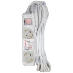 Удлинитель электрический ЭРА U-3es-5m-3x1,5 с заземлением с выключателем 3 розетки 5м ПВС 3x1,5мм2 16А | Бытовые удлинители