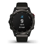 Спортивные наручные часы Garmin Fenix 6 Pro Solar титановый DLC карбон с DLC титановым ремешком 010-02410-23