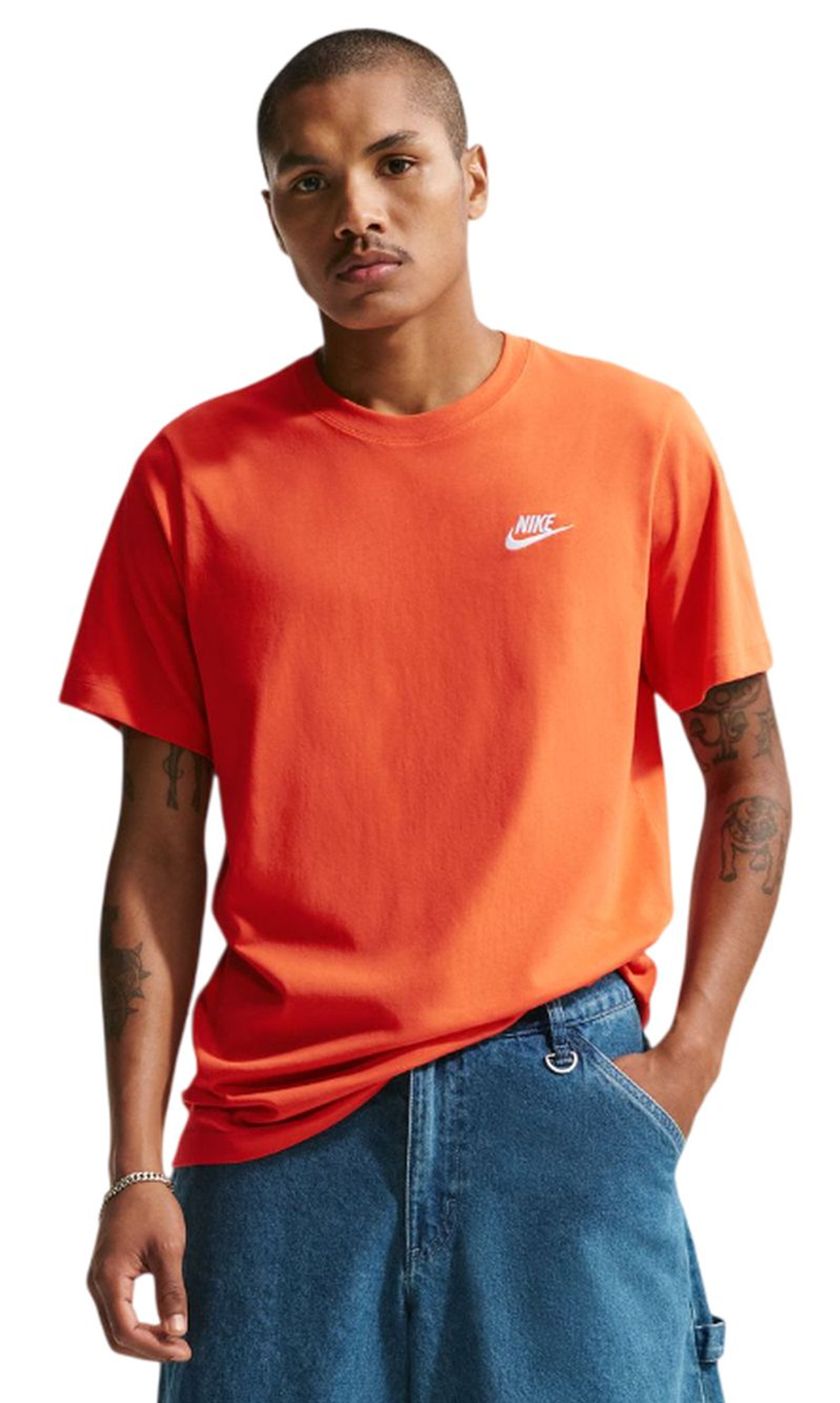 Мужская теннисная футболка Nike Sportswear Club - orange/white