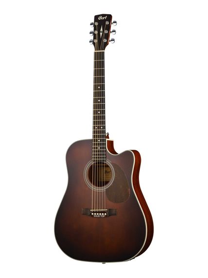 Cort MR500E-BR-WBAG MR Series - электро-акустическая гитара, с вырезом, коричневая, чехол