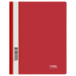 Папка-скоросшиватель пластик. СТАММ А5, 180мкм, красная с прозр. верхом ММ-31306
