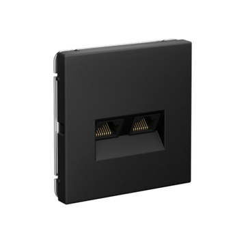 Розетка компьютерная 2-м ArtGallery RJ45 + RJ45 кат.5E механизм карбон SE GAL001085