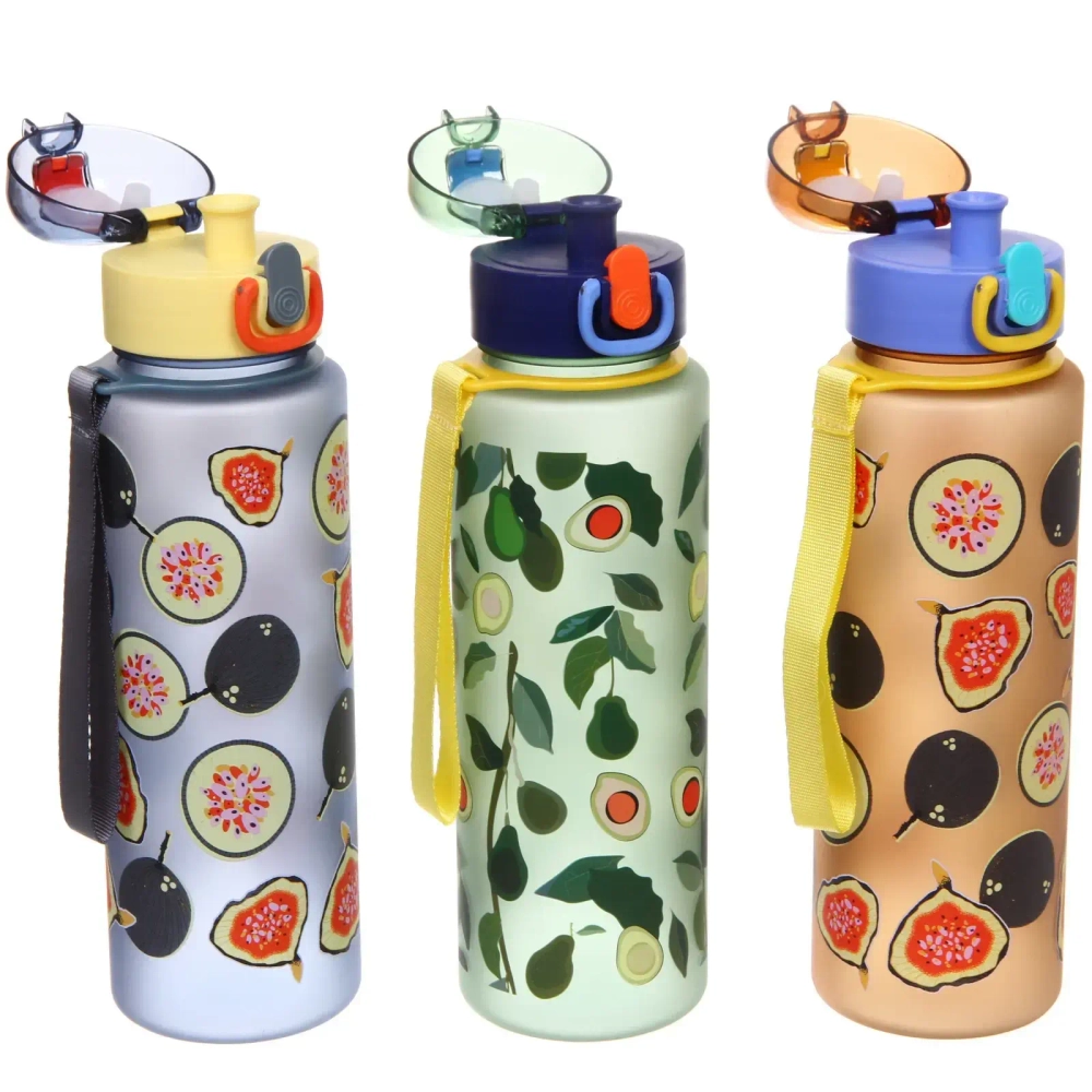 Бутылка питьевая пластиковая 700мл «Инжир», микс цветов