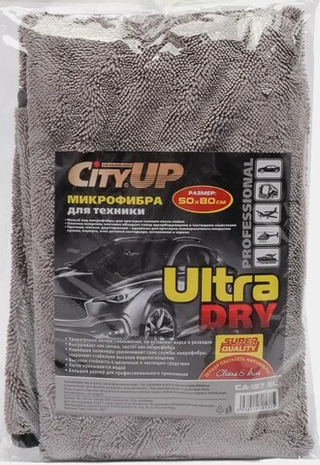 Салфетка микрофибра "City UP-137XL  Ultra Dry (1шт) 50*80см для техники