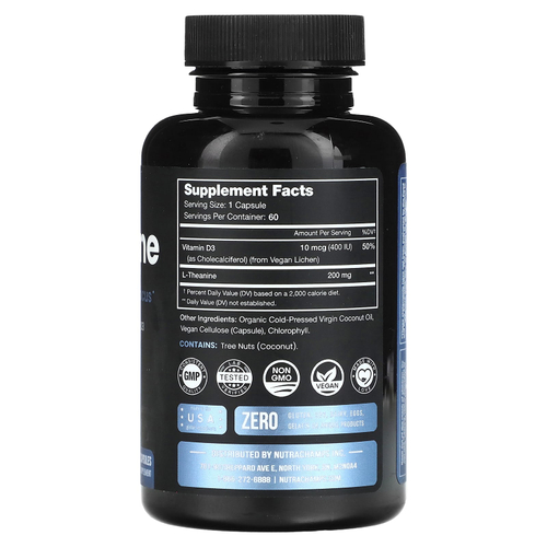 NutraChamps, L-теанин, 200 мг, 60 растительных капсул