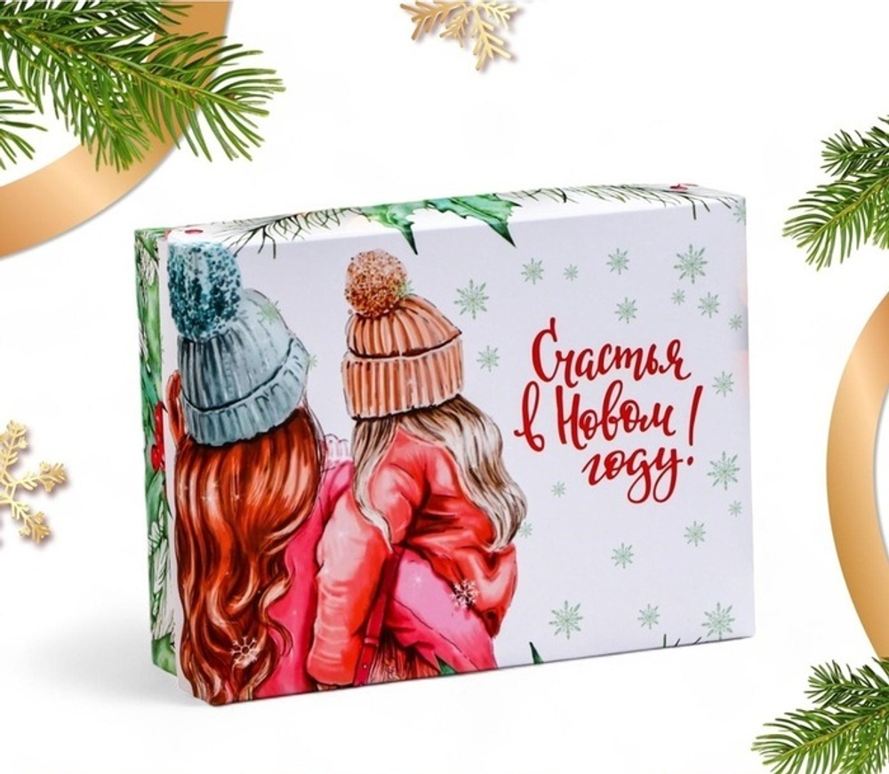 Коробка для десертов новогодняя 16,5*12,5*5см
