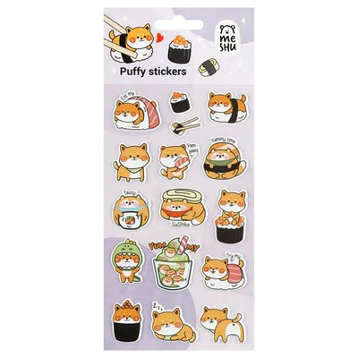 Наклейки объемные 10*23см "Shiba Inu" (Meshu)