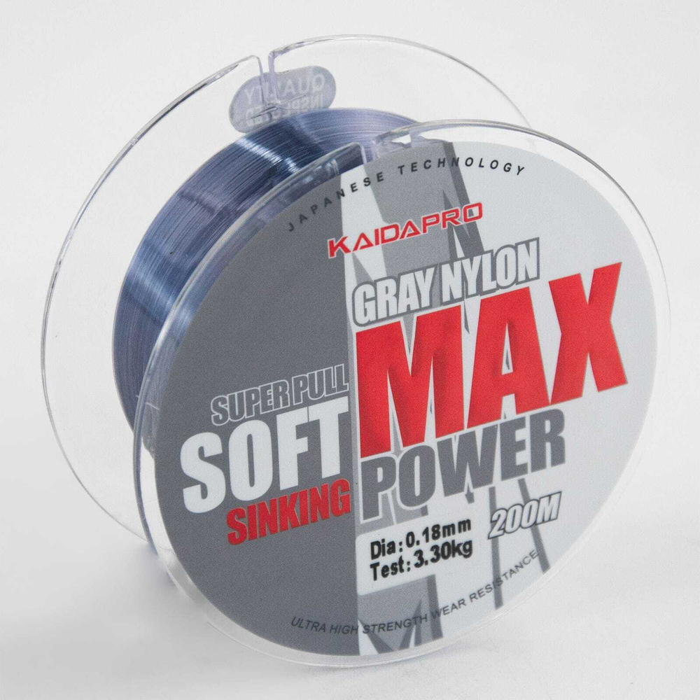 Леска Kaida Pro Max Power Soft (Gray Nylon), 200м