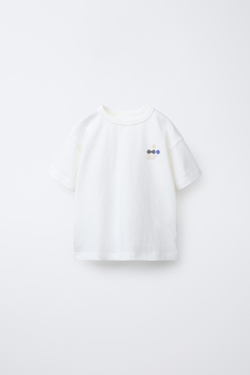 ZARA ФУТБОЛКА С НАДПИСЬЮ, ЭКРЮ