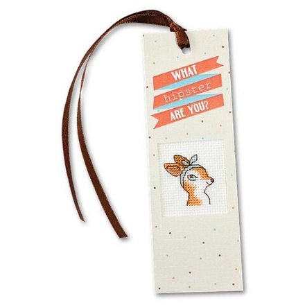 Набор для изготовления закладки с вышитым элементом "What Hipster ar", 5,5 х 15 см (10013030/110518/