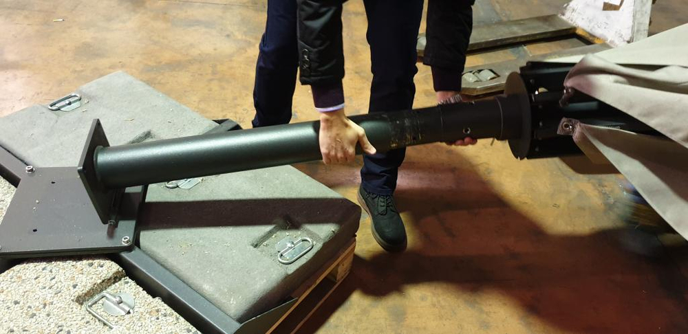 Зонт профессиональный телескопический 6х6 м Scolaro Capri Dark, антрацит, слоновая кость