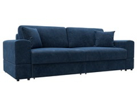 Диван прямой Лига-055 НПБ, BRUT 11 синий, Велюр