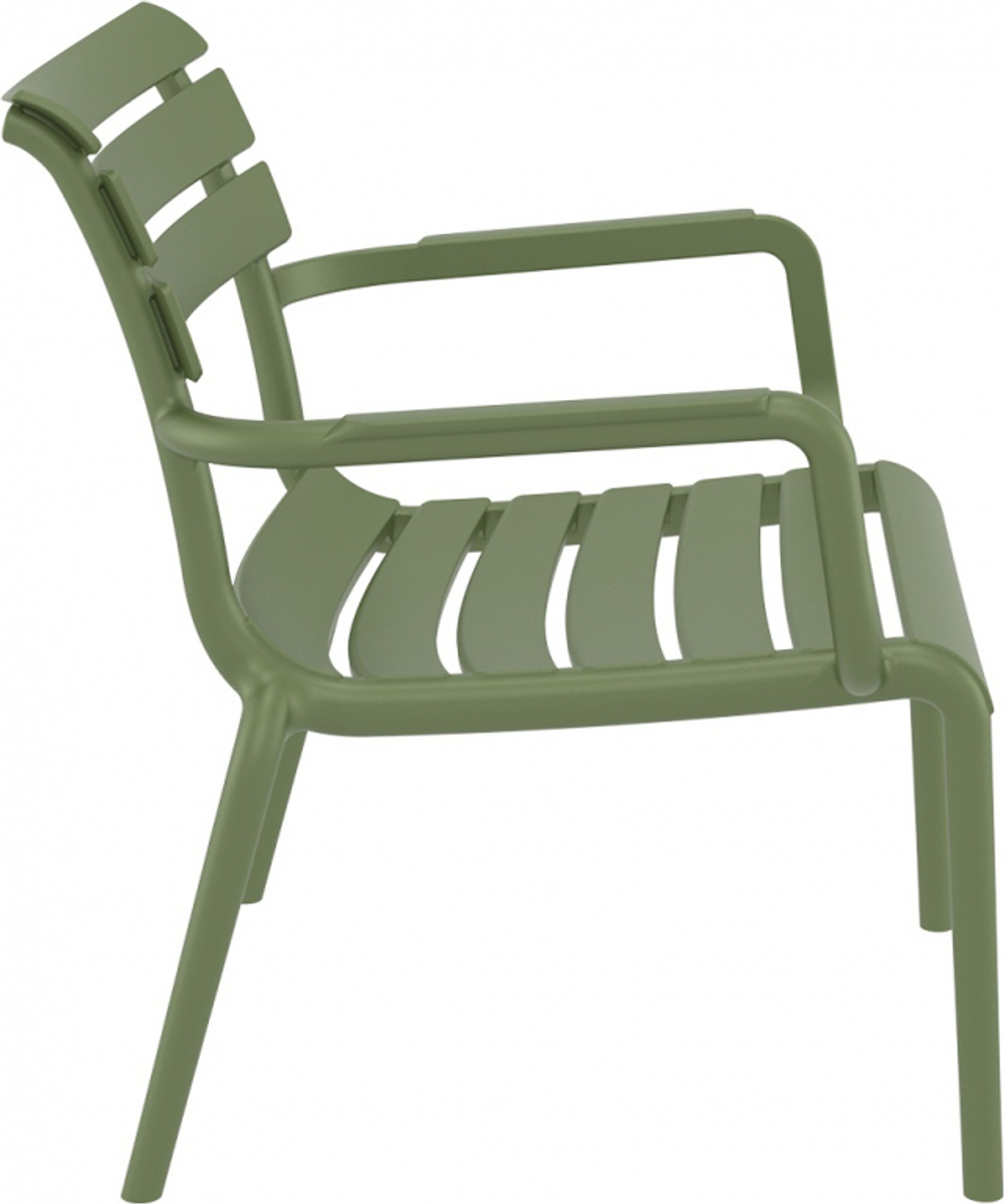 Кресло лаунж пластиковое Siesta Contract Paris Lounge, оливковый