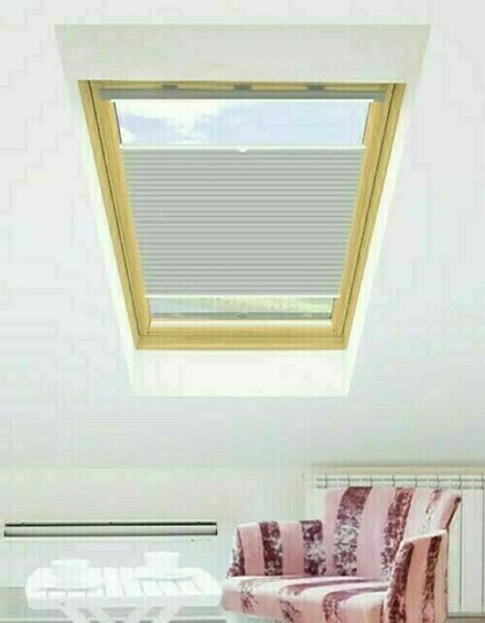 Плиссированная штора OPS 114х118 серая (4008) для мансардных окон