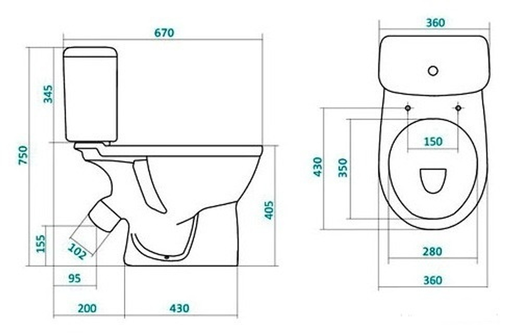 Унитаз компакт Santek Бореаль 1.WH30.2.144 из каталога Унитазы