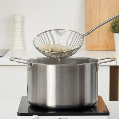 Шумовка IKEA SLITSTARK (СЛИСТАРК), Нержавеющая сталь, Орех