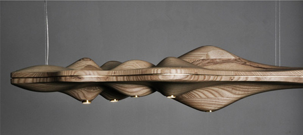 Pendant design lamp UFO  L80 (dark Wood)