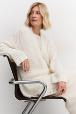 Кардиган ажурный с мохером и пайетками