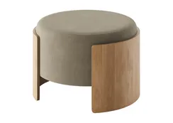 Банкетка Lagom D 62 см (серо-зеленый FiberGuard, натуральный дуб)