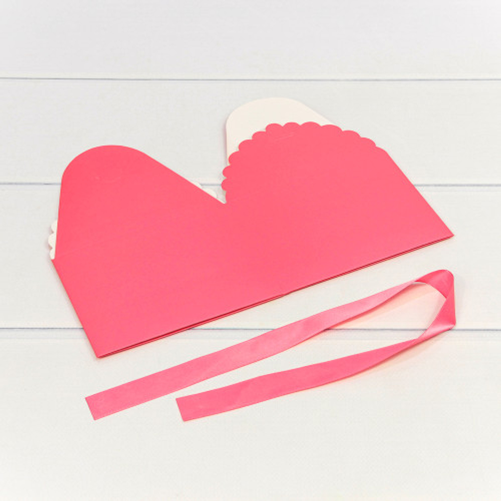 Коробка сборная 14х14х10 см с атласной лентой (Коралловый)