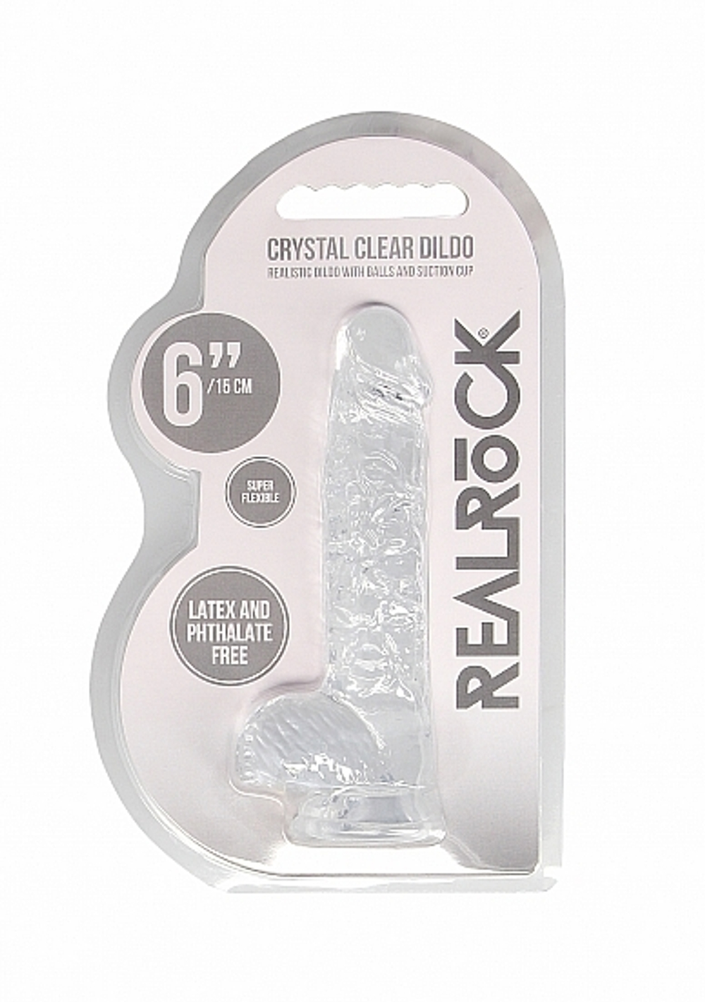 Прозрачный фаллоимитатор RealRock - 12,5 см