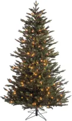 Ель Ирландская с лампочками 185 см., 264 LED лампы, литая хвоя+пвх, Black Box (74397)