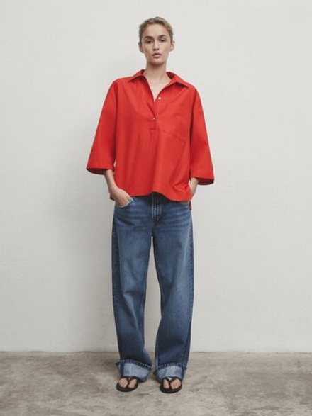 Massimo Dutti Рубашка поло, красный