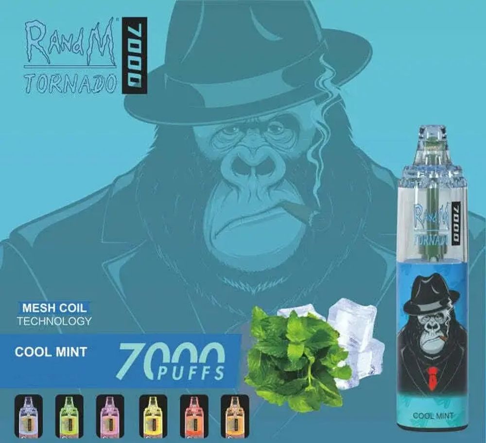 RandM Tornado 7000 - Cool Mint (5% nic)