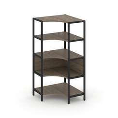 Shelf System Односекционный угловой стеллаж четырехярусный SN.STMU-411 Вяз Благородный/Металл Черный