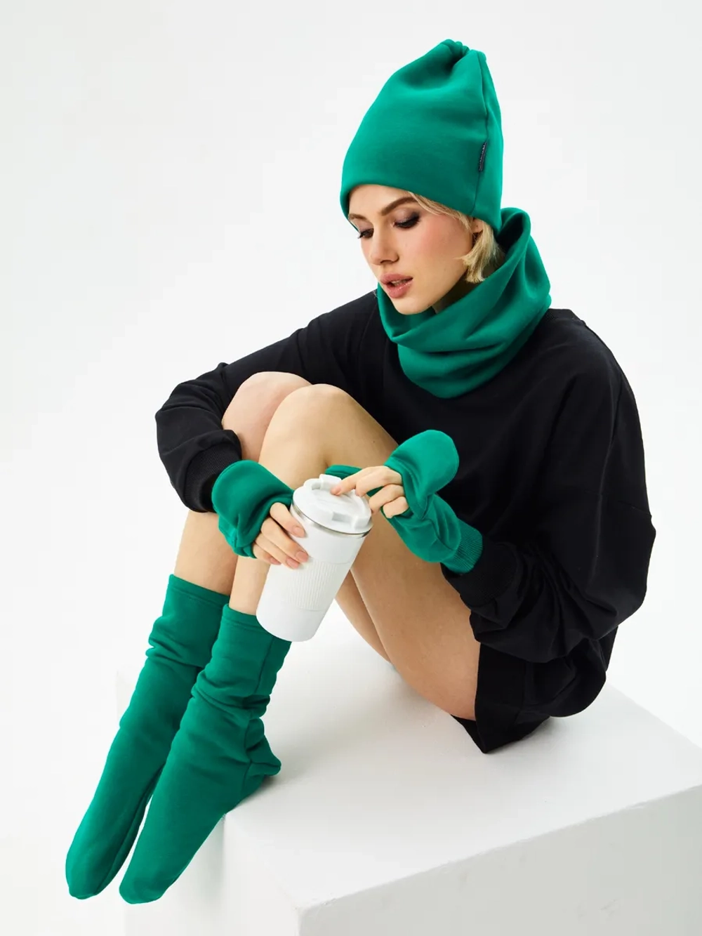 Рукавички-трансформеры из футера с начесом