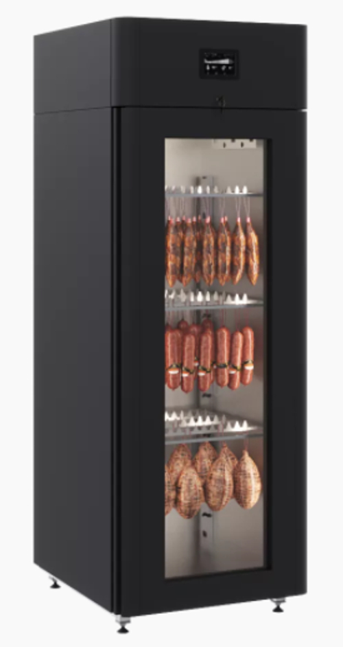 Холодильный шкаф Polair CS107 SALAMI (СО СТЕКЛЯННОЙ ДВЕРЬЮ) Черный