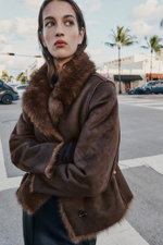 Двусторонний искусственный мех Двусторонний пиджак - ZARA