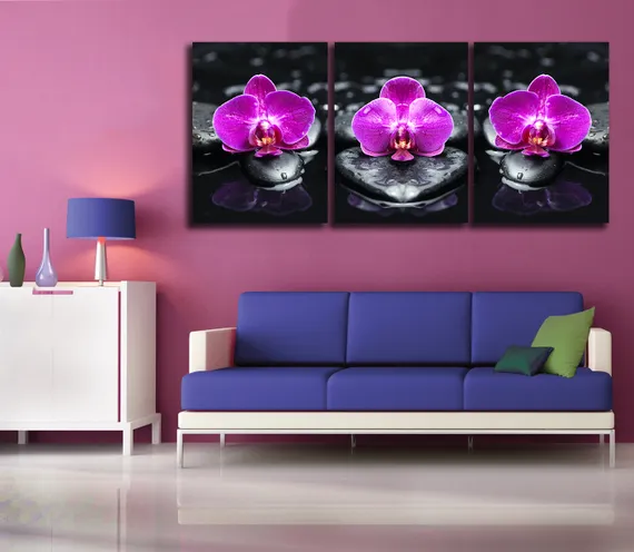 Модульная картина "Фиолетовые орхидеи"