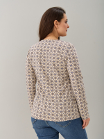 Лонгслив ЛНкл-081/экрю-орнаментголубой