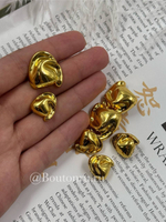 Пуговицы золотистые жатые в винтажном стиле