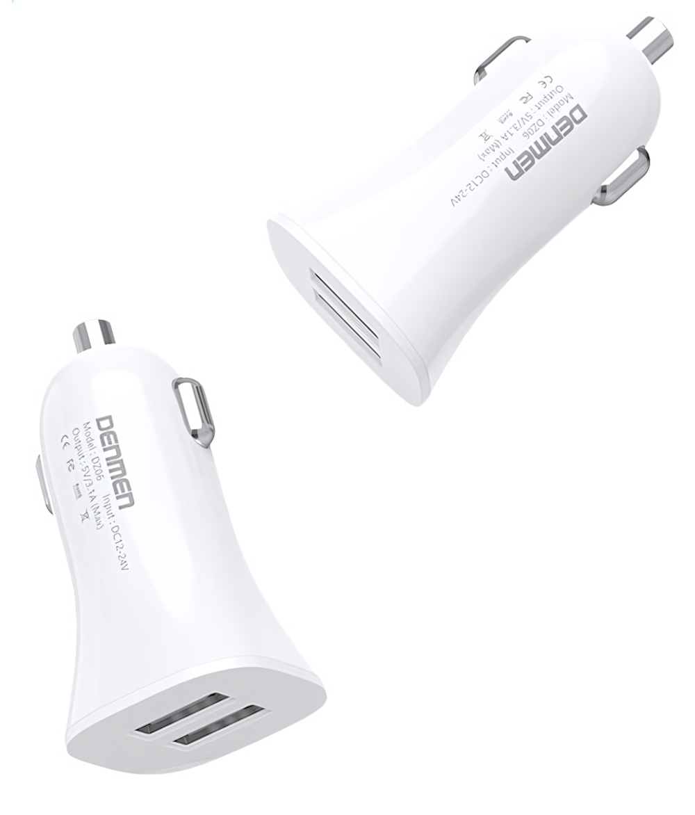 Автомобильное зарядное устройство DENMEN DZ06 3.1A 2xUSB White