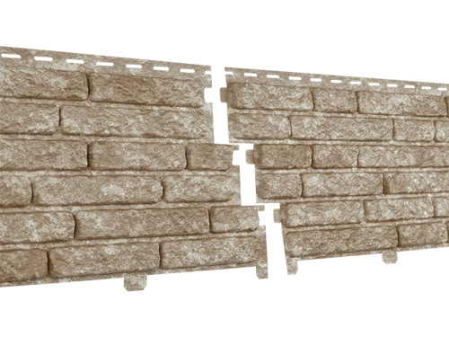 Фасадная панель Стоун Хаус Кварцит Светло-Бежевый