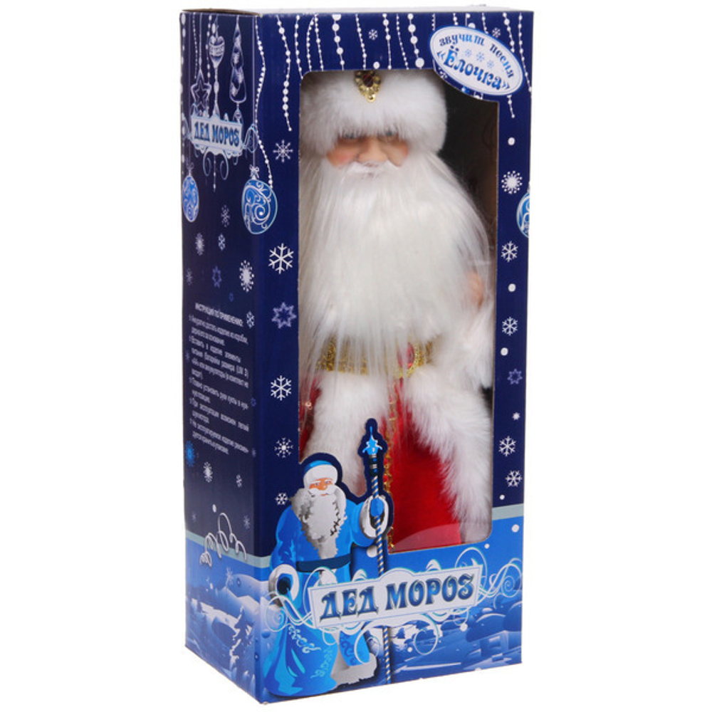 Дед Мороз музыкальный «Сказочный день» в красной шубке 40 см