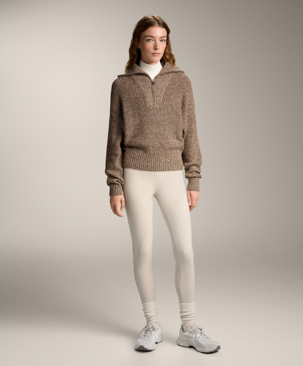 OYSHO Теплые легинсы с высокой посадкой и карманами длиной до щиколотки, экрю