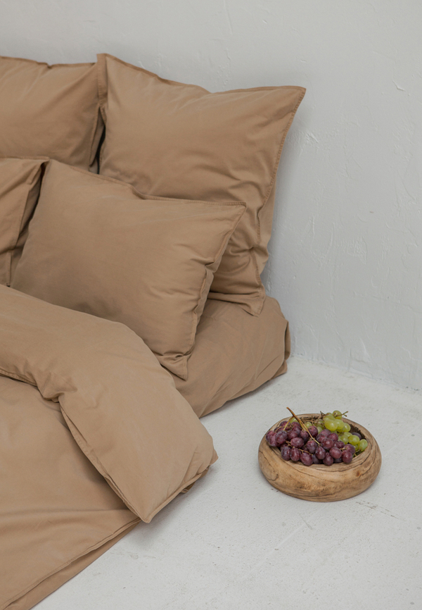 Постельное белье семейное Luxberry Soft Silk Sateen бежевое