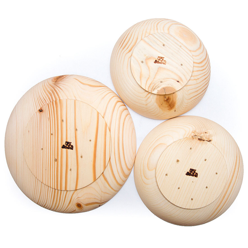 Набор деревянных тарелок Art of Siberia из дерева пихта сибирская 3 шт. TN37