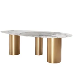 Стол Lagos, 220х100 см, белый керамогранит