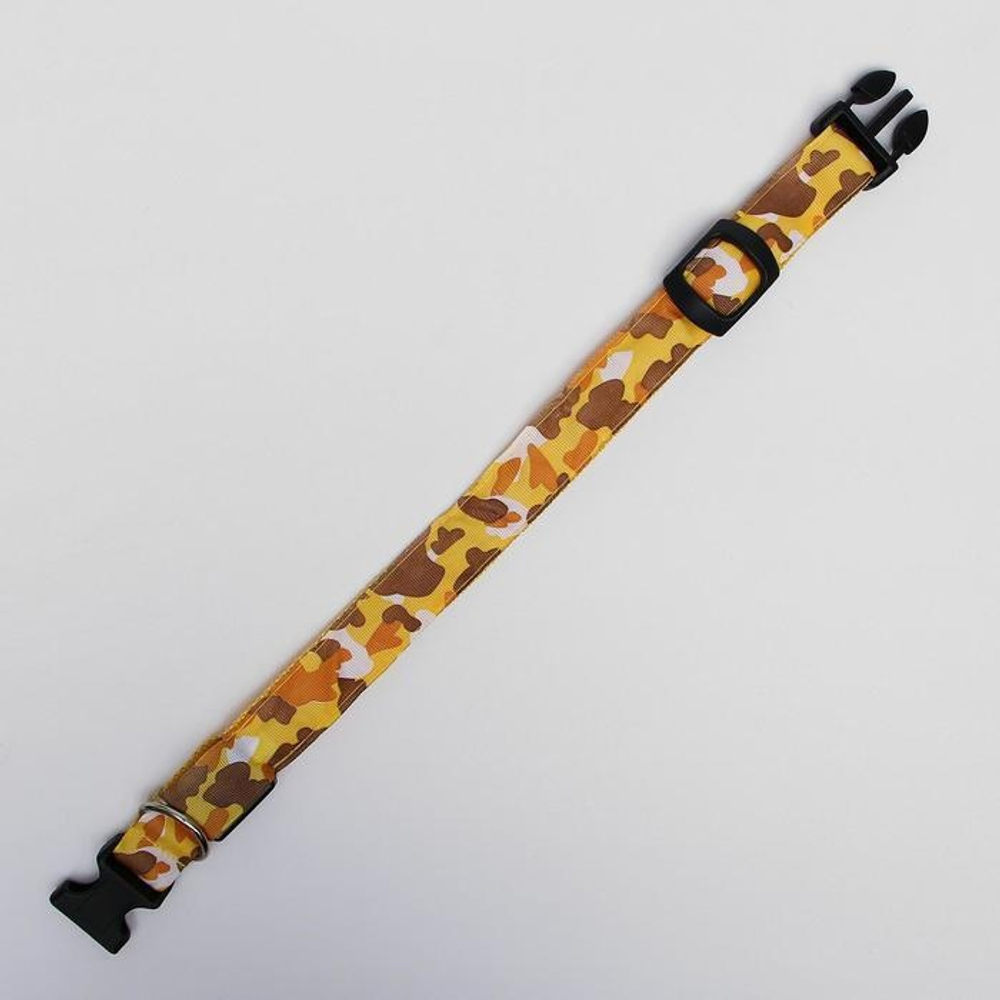 Ошейник с подсветкой "Милитари", 3 режима свечения, Микс цветов, Размер L 40-58 см